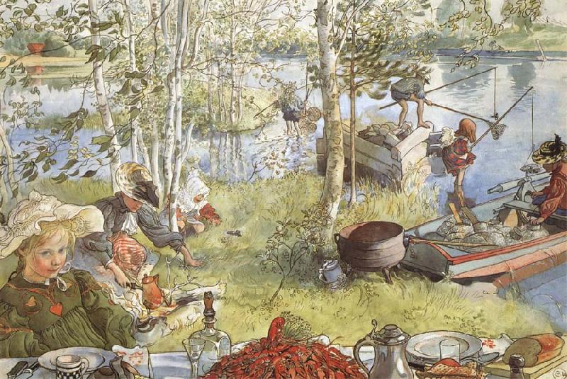 Carl Larsson The Crayfish Season Opens